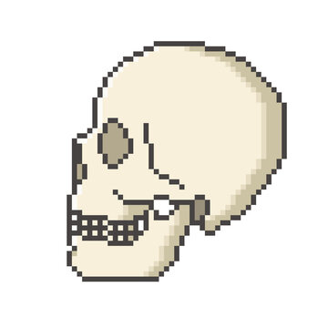 Pixel human skull