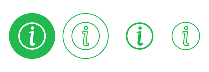 Info sign icon set. about us icon vector. Faq icon