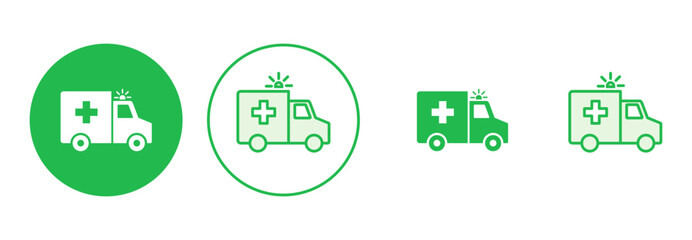 Ambulance icon set. ambulance truck icon vector. ambulance car