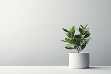 Closeup of Image Mockup with Small Plant