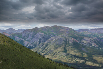 Naklejka premium Mountains in tundra