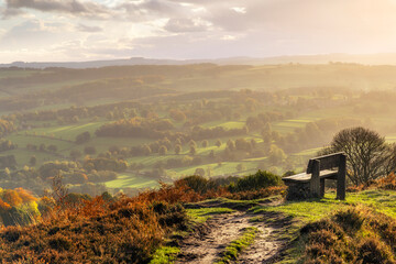 A magnificent view down the Derwent Valley and Chatsworth Park can be found from this bench...