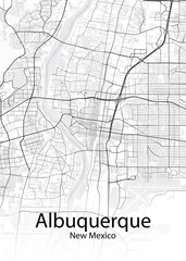 Fototapeta na wymiar Albuquerque New Mexico minimalist map