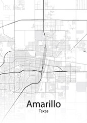 Fototapeta na wymiar Amarillo Texas minimalist map