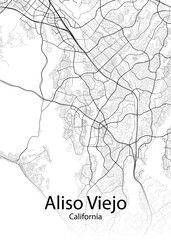 Aliso Viejo California minimalist map