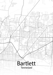 Bartlett Tennessee minimalist map