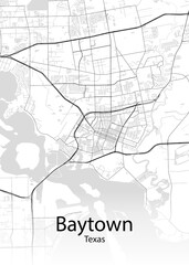 Baytown Texas minimalist map