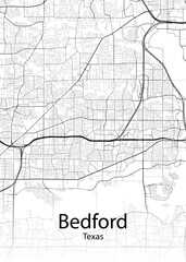 Bedford Texas minimalist map