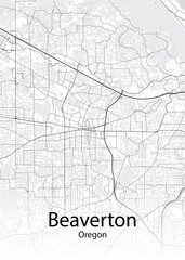 Fototapeta na wymiar Beaverton Oregon minimalist map