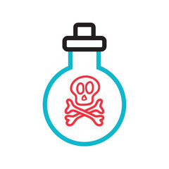 Isolated outline of a poison bottle Medical icon Vector