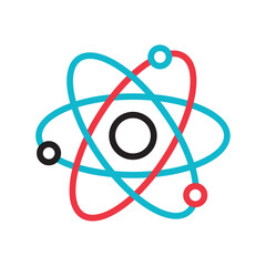 Isolated outline of an atom medical icon Vector