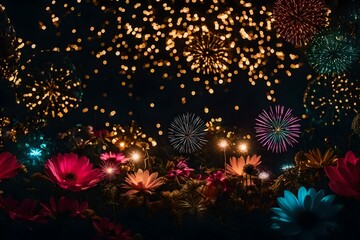 Fototapeta na wymiar A New Year's party playlist with songs that mention flowers.
