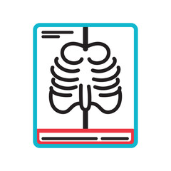 Outline of a chest x-ray Medical icon Vector