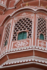 Obraz na płótnie Canvas Balcony of Hawa Mahal with intricate patterns. Jaipur, India.
