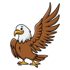 Obraz premium Cute eagle cartoon on white background