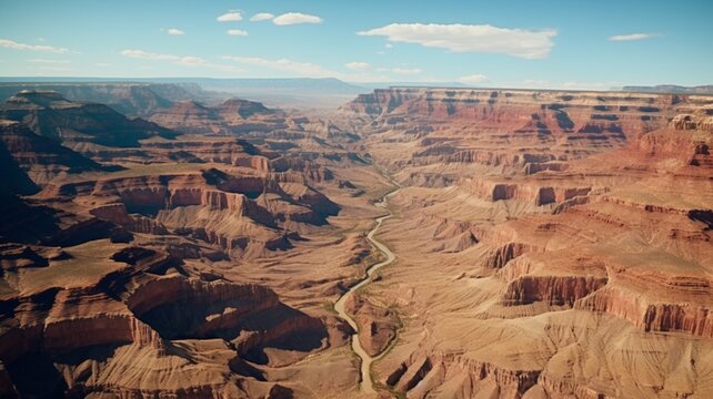 An aerial shot of the grand canyon's enormity Ai generated illustration art