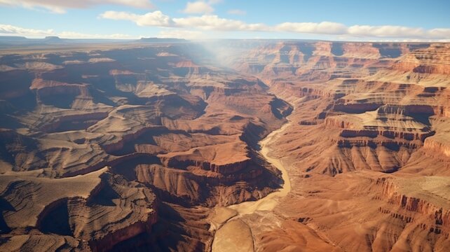 An aerial shot of the grand canyon's enormity Ai generated art