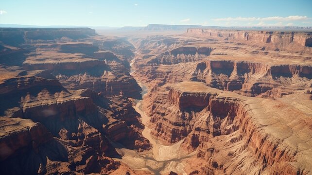 An aerial shot of the grand canyon's enormity Ai generated art