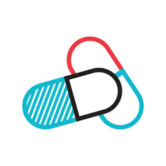 Obraz premium Isolated group of pills medical icon Vector
