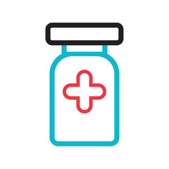 Isolated outline of a pill bottle Medical icon Vector