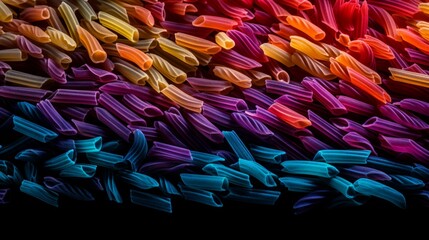 Colorful translucent iridescent pasta food photography Ai generated art