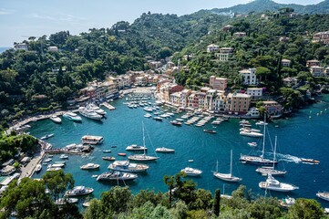 Fototapeta na wymiar Scenic view of the coastal Liguria Region in Italy.