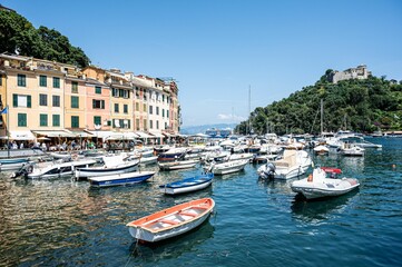 Fototapeta na wymiar Scenic view of the coastal Liguria Region in Italy.