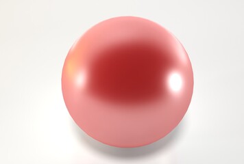 Red ball on white background. Red sphere isolated.