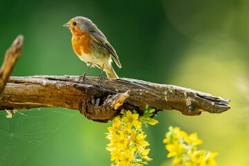 Robin perched on a branch