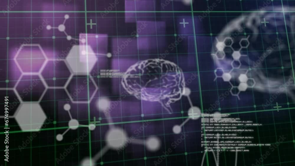 Poster animation of uman brains and scientific data processing over grid