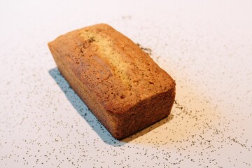 Closeup shot of a freshly baked loaf of bread on a countertop