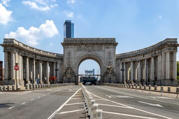 Manhattan Bridge Arch and Colonnade at the end of the Manhattan Bridge