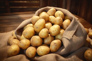 A fresh, organic farmers potatoes in a supermarket
