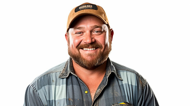 Fictitious smiling handyman AI generative