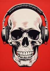 Drawing the Music: Skull Art with Headphone