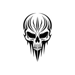 Minimalist abstract skull with ornament.