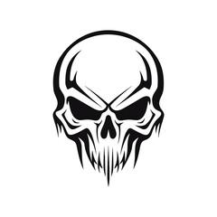 Minimalist abstract skull with ornament.