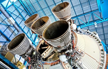 Saturn V stages in Cape Canaveral Orlando Florida USA - Powered by Adobe