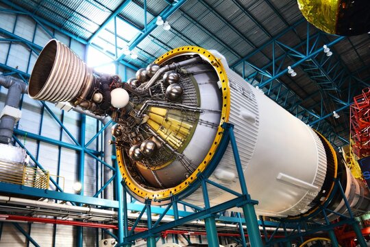 Saturn V stages in Cape Canaveral Orlando Florida USA