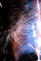 Lights in the dark, flares, fireworks abstract Overlay Landscape