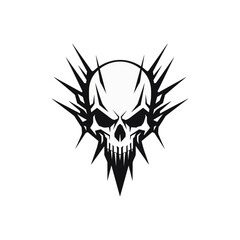Minimalist abstract skull with ornament.