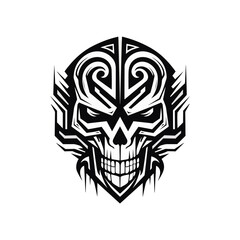 Minimalist abstract skull with ornament.