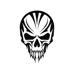 Minimalist abstract skull with ornament.