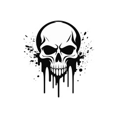 Minimalist abstract skull with ornament.