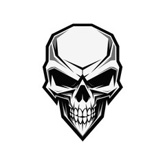 Minimalist abstract skull with ornament.