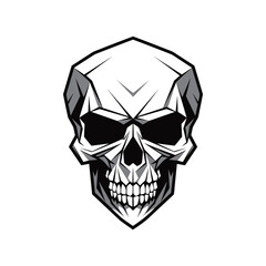 Minimalist abstract skull with ornament.