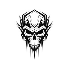 Obraz premium Minimalist abstract skull with ornament.