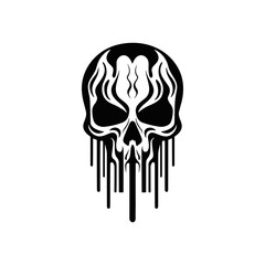 Minimalist abstract skull with ornament.