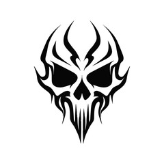 Minimalist abstract skull with ornament.