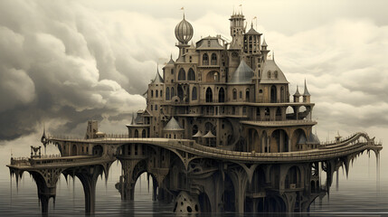 a castle in the sky, dungeon images, dungeon images - obrazy, fototapety, plakaty